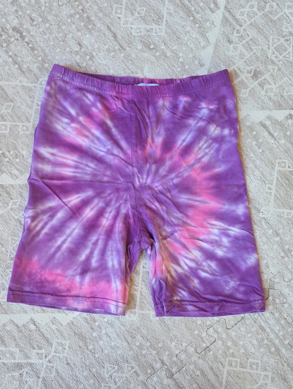 Adika Purple and Pink Tie-Dye Bike Shorts